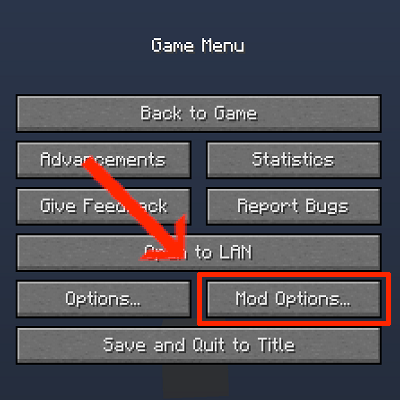 Мод Game Menu Mod Option 1.20.4/1.19.4 (меню модов, настройки)