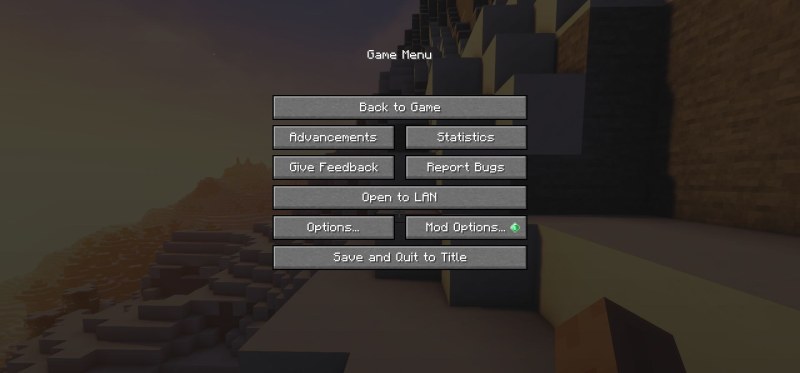 Мод Game Menu Mod Option 1.20.4/1.19.4 (меню модов, настройки) | Вчера, 14:59 - Моды для Minecraft / Инструменты / 1.13.2 / 1.14.4 / 1.15.1 / 1.15.2 / 1.16.1  / 1.16.4 / 1.16.5 / 1.17.1 / 1.18 / 1.18.1 / 1.18.2 / 1.19 / 1.19.2 / 1.19.3 / 1.19.4 / 1.20 / 1.20.1 / 1.20.2 / 1.20.4