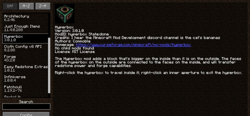 Мод Hyperbox 1.21.1/1.20.4 (пространственный блок) | 1-08-2026, 14:32 - Моды для Minecraft / Сундуки и рюкзаки / Миры и биомы / 1.16.5 / 1.18.1 / 1.18.2 / 1.20.1 / 1.20.4 / 1.21 / 1.21.1