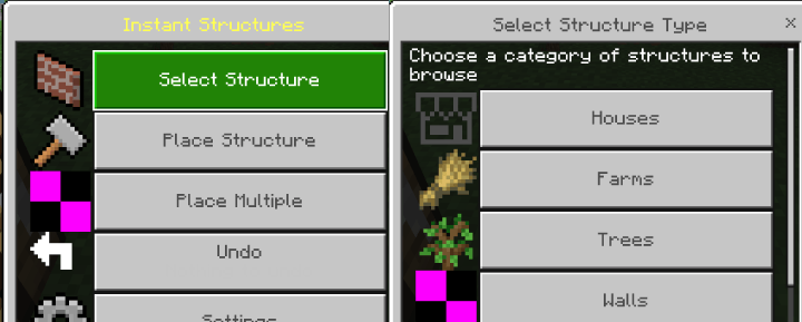 Мод Instant Structures v7 1.21.124 (готовые постройки) | 31-08-2026, 17:24 - Моды для Bedrock / 1.21