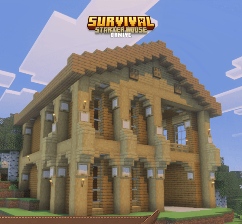 Survival Starter House (40 карт) 26.3/1.21.132 (выживание на острове) | 21-08-2026, 16:52 - Карты для Bedrock / Приключения / Постройки / Выживание / 26.x / 1.21