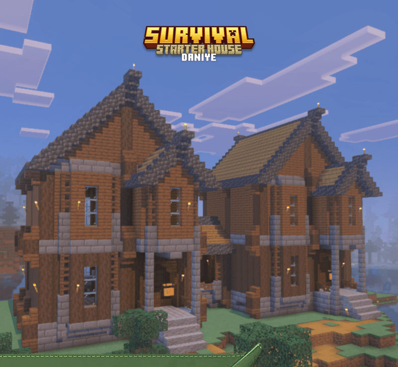 Survival Starter House (40 карт) 26.3/1.21.132 (выживание на острове) | 21-08-2026, 16:52 - Карты для Bedrock / Приключения / Постройки / Выживание / 26.x / 1.21
