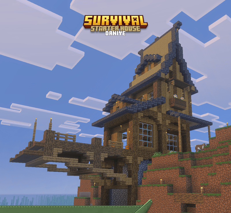 Survival Starter House (40 карт) 26.3/1.21.132 (выживание на острове) | 21-08-2026, 16:52 - Карты для Bedrock / Приключения / Постройки / Выживание / 26.x / 1.21