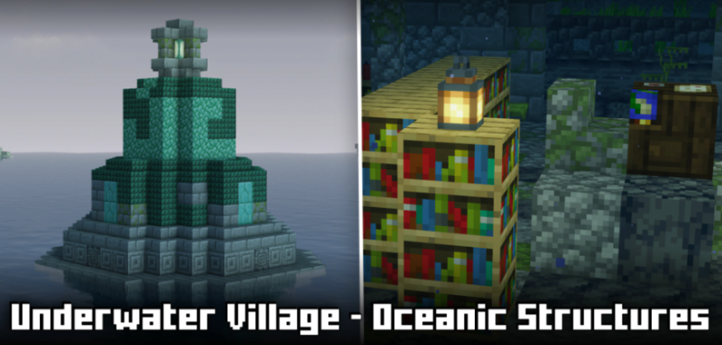 Мод Underwater Village - Oceanic Structures 26.1.2/1.21.11 (Океанические структуры и деревни)