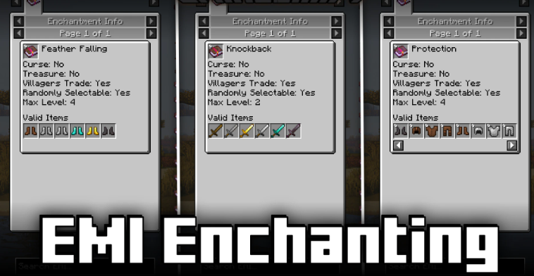 Мод EMI Enchanting 1.21.1/1.20.6 (Информация о зачарованиях в)