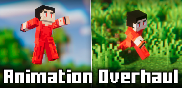 Мод Animation Overhaul 1.20.4/1.19.4 (Плавные анимации игрока)