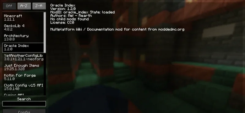 Мод Oracle Index 26.1.2/1.21.1 (Просмотр вики в игре) | 14-10-2026, 18:35 - Моды для Minecraft / Мини карта / Инструменты / Ядра (Библиотеки) / 1.21.1 / 26.1.2