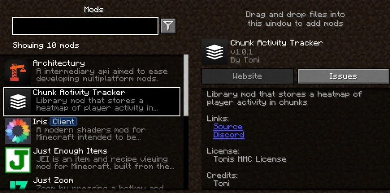 Мод Chunk Activity Tracker 1.21.1/1.20.1 (библиотека статистики активности) | Вчера, 16:08 - Моды для Minecraft / Инструменты / Ядра (Библиотеки) / 1.20 / 1.20.1 / 1.21.1